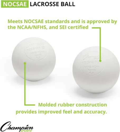 Vista 2 de Champion Sports Lacrosse Balls Bucket - 36 Count NCAA & NFHS Certified Regulation Training & Game Balls - Yellow