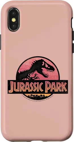 Vista 5 de Funda con logotipo degradado rosa para iPhone 16 Jurassic Park