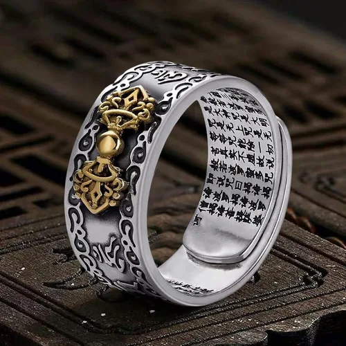 Vista 3 de Anillo de Feng Shui ajustable decorativo ligero masculino chino Feng Shui Pixiu anillo de dedo joyería retro