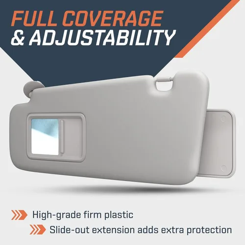 Vista 7 de SAILEAD - Visera solar para el lado izquierdo del conductor compatible con el Toyota Highlander 2008, 2009, 2010, 2012 o 2013, con luz