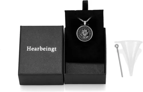 Vista 7 de Hearbeingt Collar con colgante de urna para cenizas del ejércitofuerza aéreaazul marinobombero, regalo conmemorativo, aniversario, recuerdo