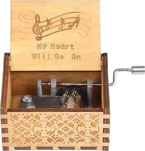 Vista 9 de The Titanic - Caja de música de juguete con manivela de madera tallada con manivela de juguete