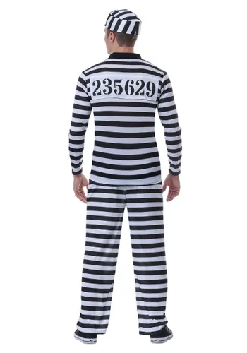 Vista 2 de Disfraz Deluxe de Preso para Hombre con Botones Multicolor