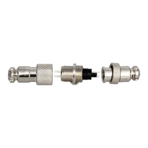 Vista 5 de Heyiarbeit Plata Negro GX12-2 15A 2P Aviación Conector Hembra/Macho Panel de Alambre de Alimentación Chasis Accesorios Conector de Metal Aviación 1