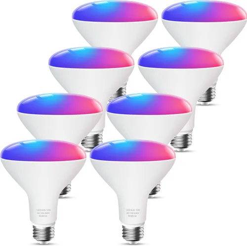 Vista 7 de OHLUX BR30 Bombilla inteligente de inundación, bombilla inteligente WiFi equivalente a 85 W, RGBCW, sincronización de música, bombilla que cambia