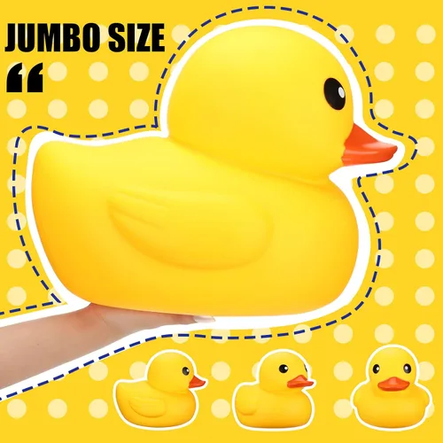Vista 4 de Leitee Pato de Goma Gigante Amarillo de 13" Enorme Grande Gigante Pato de Goma de Baño Divertido Fiesta de Revelación de Género Flotante Piscina