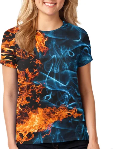 Vista 4 de Camisetas unisex de manga corta con estampado 3D para hombres y mujeres