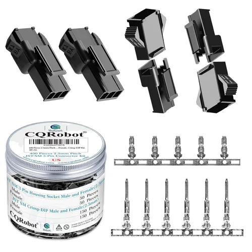 Vista 83 de CQRobot JST EL 4.5 mm de paso 2 pines conector electrónico IC macho, enchufes hembra carcasa y kit de terminales de crimpado en T macho/hembra. 50