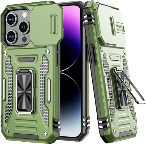 Vista 21 de Funda para iPhone 13 Pro con protector de pantalla, cristal transparente, antiamarillo, acrílico resistente, funda protectora de grado militar