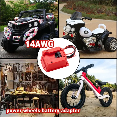Vista 2 de Adaptador para Power Wheel para batería Milwaukee M18 de 18 V, conector de potencia calibre 14