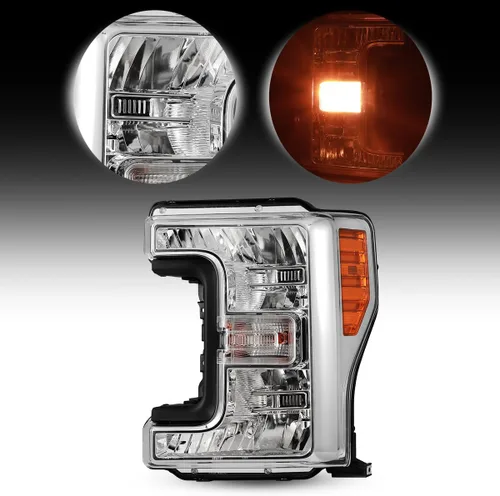 Vista 12 de Par de ensambles de faros ROXX compatibles con [2017 2018 2019 FORD F-250 F-350 F-450 F-550] SUPER DUTY, ensamble de proyector de faros, DRL