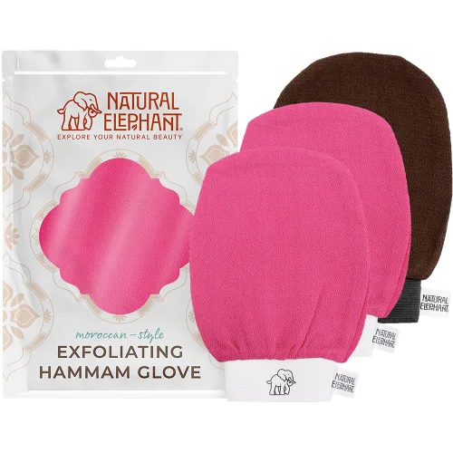 Vista 14 de Natural Elephant Guantes exfoliantes para hammam (2 negros y 1 marrón (paquete de 3))