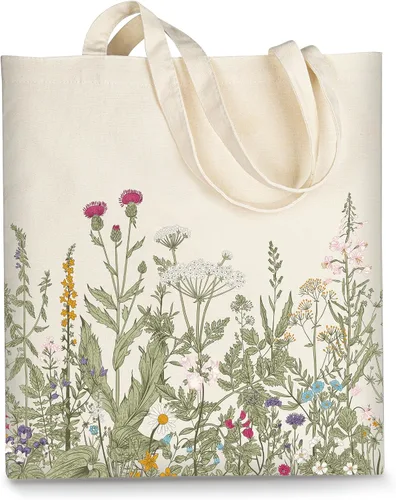 Vista 13 de AUSVKAI Bolsa Tote de Lona para Mujer, Estética Bonita Comestibles Comestibles Reutilizable de Algodón Bolsa de Regalo para Compras Playa Regalos