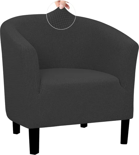 Vista 9 de Easy-Going Funda elástica para sillón de club de 1 pieza, funda para sofá de bañera de barril, protector de muebles, funda de sofá jacquard