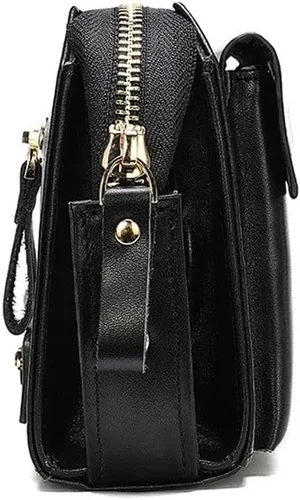 Vista 3 de WYFDP - Cartera larga de cuero para hombre, grande, portátil, tarjetero