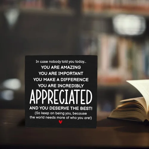 Vista 4 de HTBIG Regalos inspiracionales para hombres, mujeres, amigos, decoración de oficina para compañeros de trabajo, regalos de reconocimiento, You Are