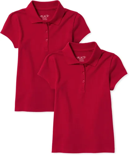 Vista 11 de The Children's Place Girls' Short Sleeve Pique Polo, 2 Pack Daybreak paquete de 2