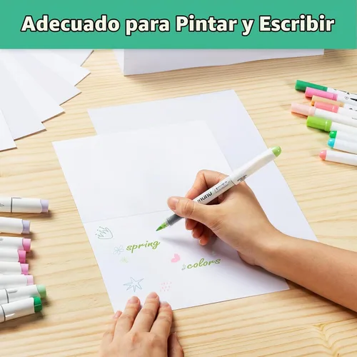 Vista 5 de Ohuhu Paquete de 200 tarjetas y sobres blancos en blanco A7 5 x 7