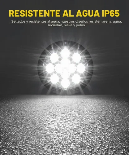 Vista 6 de Partsam Marcador de luces de marcha atrás redondas con 12 luces LED blancas de 4 pulgadas con anillos de acero inoxidable sellados