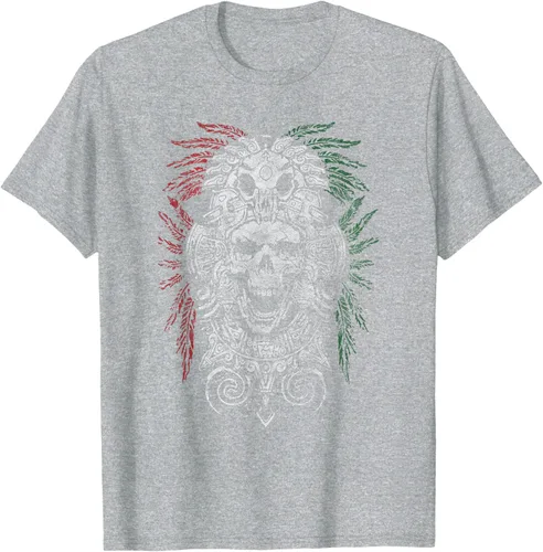 Vista 8 de Camiseta de Calavera Azteca con máscara Mayas Calavera Azteca, Negro