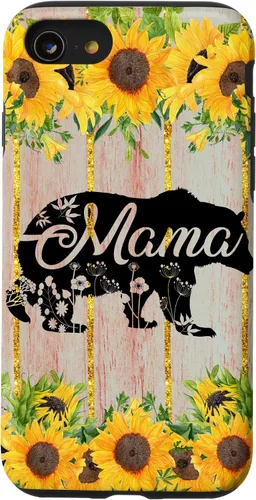 Vista 18 de Mama Bear Rustic Woodgrain Sunflower Farmhouse Country Mama Case for iPhone 17