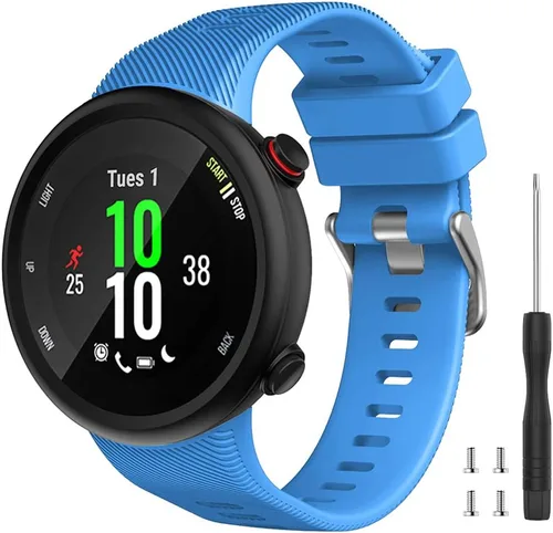 Vista 23 de Compatible con la correa Garmin Forerunner 45S, correa de repuesto deportiva de silicona suave, pulsera de fitness para Garmin Forerunner 45S