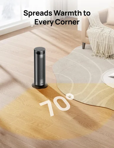 Vista 3 de DREO Calentador de espacio para habitaciones grandes, calentadores eléctricos de 20 pulgadas con DREO FortPlug para uso en interiores, torre