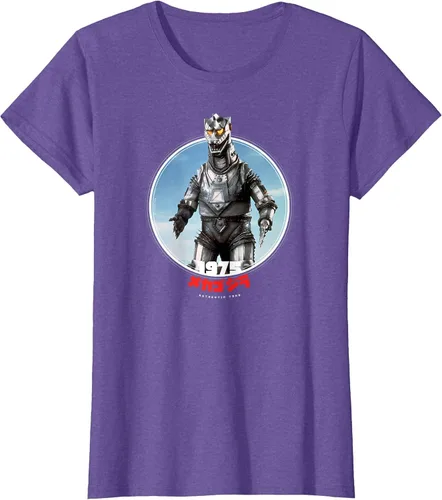 Vista 5 de Godzilla Mechagodzilla 1975 Icons of Toho T-Shirt Asphalt Grey