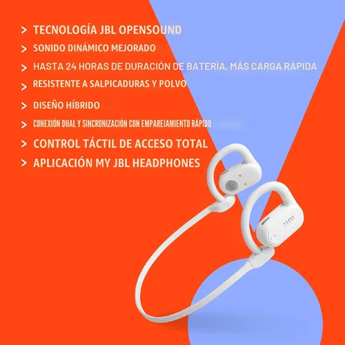 Vista 8 de JBL SoundGear Sense - Auriculares verdaderamente inalámbricos de oído abierto, tecnología JBL OpenSound, resistente a salpicaduras y polvo, 4
