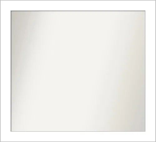 Vista 195 de Amanti Art Espejo de baño blanco para sobre el fregadero, 24 x 26 pulgadas, espejo rectangular blanco y blanco, marco de madera contemporáneo