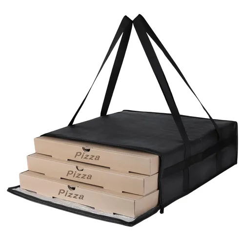 Vista 24 de Paquete de 1 bolsa aislada para entrega de alimentos con parte inferior dura, calentadores de alimentos comerciales XXXL para Uber Eats/Doordash
