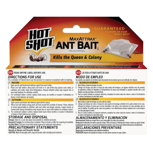 Vista 9 de Hot Shot MaxAttrax - Cebo para hormigas, 4 unidades, estaciones de cebo Comienza a matar en horas, para uso en interiores y exteriores, funciona