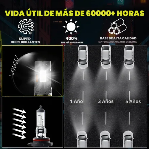 Vista 4 de Bombilla HP5 apta para Honda Rancher 2005-2014, combo de luz HP5, bombilla de alto rendimiento, paquete de 2