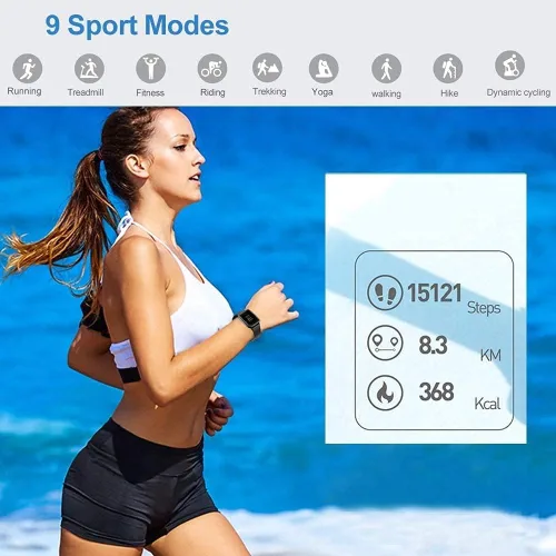 Vista 4 de Reloj inteligente para iPhone/Android, rastreador de actividad física con IP68 impermeable para hombres y mujeres, reloj inteligente con pantalla a