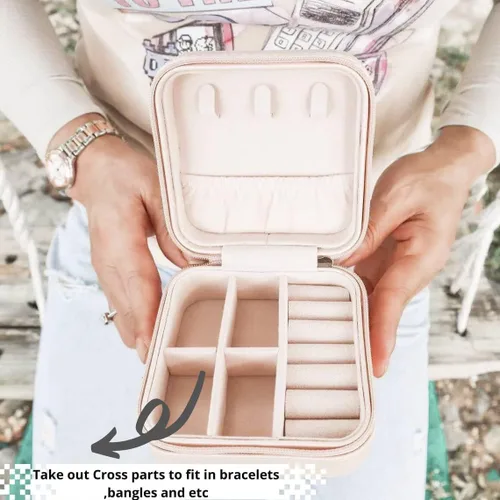 Vista 6 de Cajas de joyería personalizadas con nombre para niñas y mujeres, estuche de joyería de viaje personalizado con tapa, caja organizadora de joyas