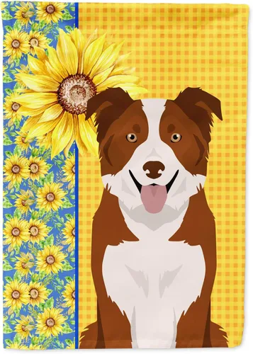 Vista 54 de Caroline's Treasures WDK5313GF Bandera de jardín con diseño de girasoles de verano, color negro y tostado, Airedale Terrier para buzón, bandera