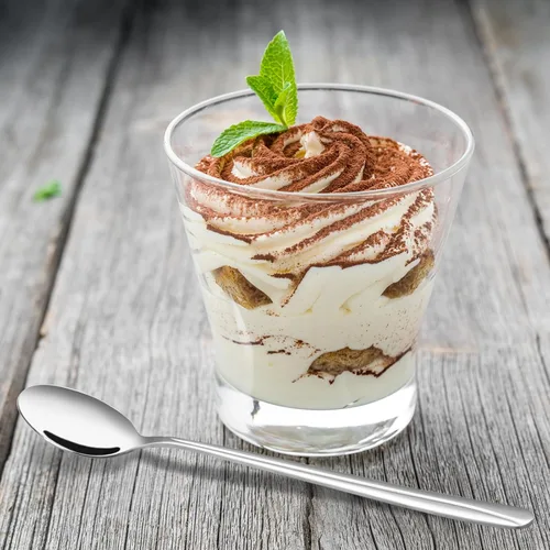 Vista 6 de Obstnny 12 cucharas de té helado de mango largo, cucharas de mezcla de acero inoxidable
