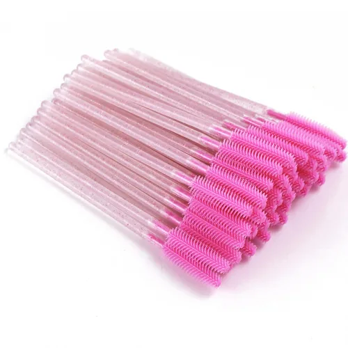 Vista 10 de 50 varitas desechables de silicona para pestañas – Cepillos de extensión de cejas y pestañas, separador de peine, herramienta de microblading