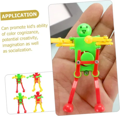 Vista 6 de 4 piezas de robot de baile de cuerda para adultos, diseño mecánico y material seguro, diversión portátil para juego en interiores y exteriores