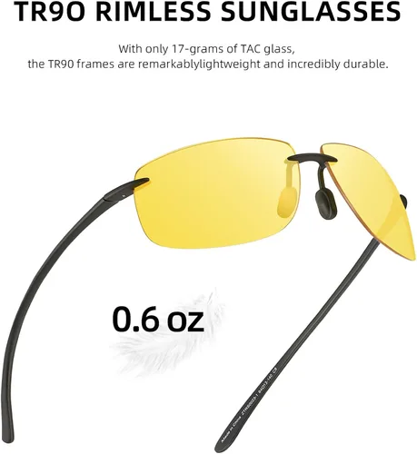 Vista 6 de JIM HALO Lentes de sol deportivos para hombres y mujeres, TR90 sin montura para correr, pescar, ciclismo, conducción