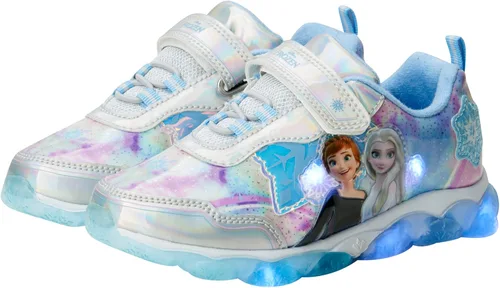 Vista 4 de Disney Zapatillas de deporte Frozen para niñas sin cordones con luz para correr bebéniña pequeña Púrpura tornasol