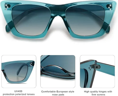 Vista 2 de SOJOS Gafas de sol polarizadas retro de moda ojo de gato para mujer lindas y elegantes UV400 Sunnies SJ2199
