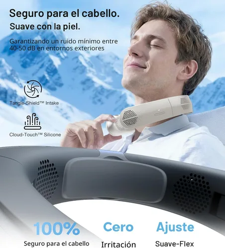 Vista 8 de TORRAS COOLiTE Ventilador de cuello, la potencia de viento más fuerte de la industria, ventilador de cuello portátil con batería de 14 horas