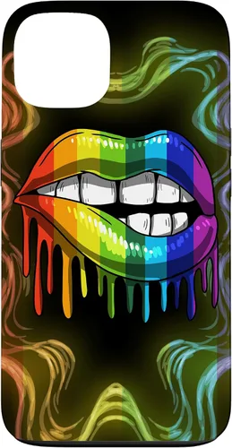 Vista 7 de Rainbow Lip Drip Lesbiana Gay Pride Bisexual Transgénero LGBT Funda para iPhone 17