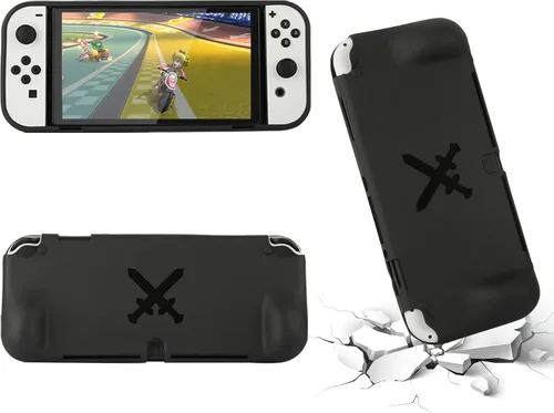 Vista 6 de Paquete de accesorios Switch para fiesta para Nintendo Switch modelo OLED 2021 kit con funda de transporte base de carga Joy Con y agarres