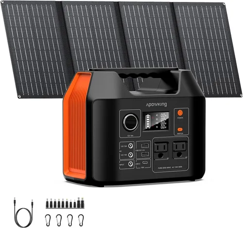 Vista 7 de Generador de Energía Solar de 300W Nominal, Estación de Energía Generador Solar Portátil con Paneles Solares de 40W Incluidos, Banco de Energía