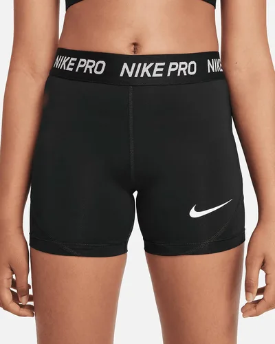 Vista 2 de Nike Girls Pro - Pantalones cortos de 3 pulgadas, color negroblanco, Negro