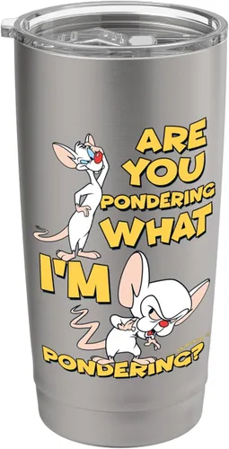 Vista 10 de Pinky and the Brain Vaso aislado de acero inoxidable Pondering