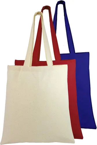 Vista 12 de TBF Bolsas de lona de algodón de 15 x 16 pulgadas – Bolsas reutilizables de compras de comestibles en blanco para bricolaje, impresión, bordado