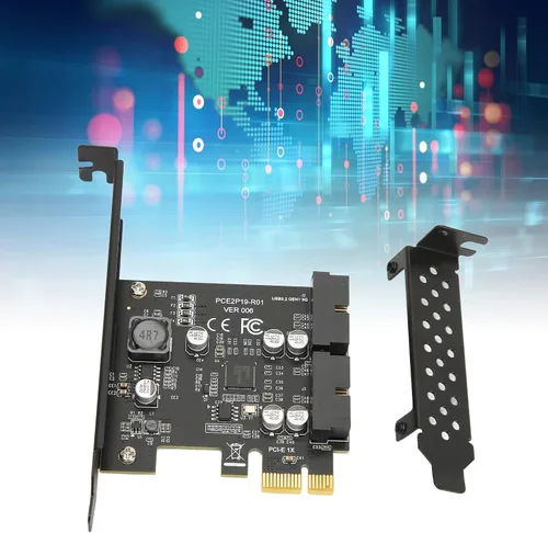 Vista 4 de Zunate Tarjeta PCIe a USB 3.2 GEN1, tarjeta de expansión frontal GEN1 USB3.2 de 5 Gbps, tarjeta de expansión PCI Express, tarjeta vertical